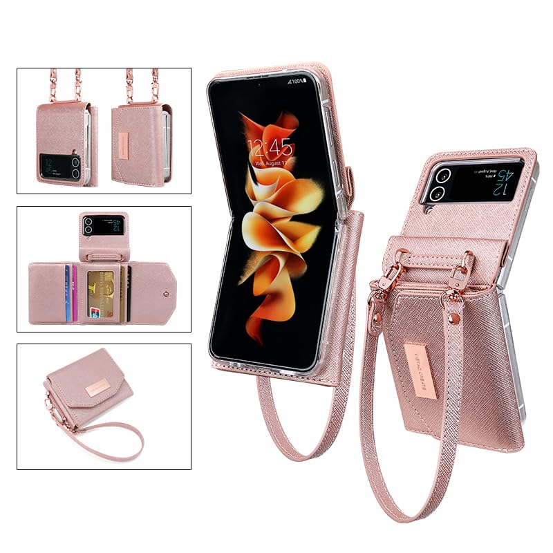 สำหรับ Samsung Z Flip 5/4/3 ตัวเอียงกระเป๋าสตางค์แบบพกพากรณี