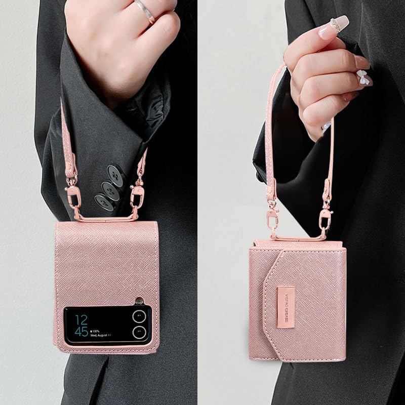 สำหรับ Samsung Z Flip 5/4/3 ตัวเอียงกระเป๋าสตางค์แบบพกพากรณี