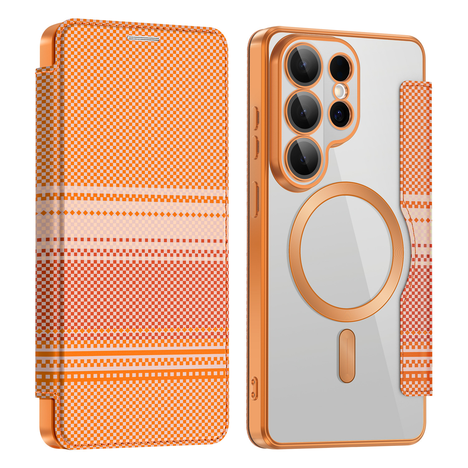 ใช้ได้กับเคสแม่เหล็กแบบฝาพับ Samsung S series รุ่นใหม่ทั้งหมดที่มีช่องใส่บัตร