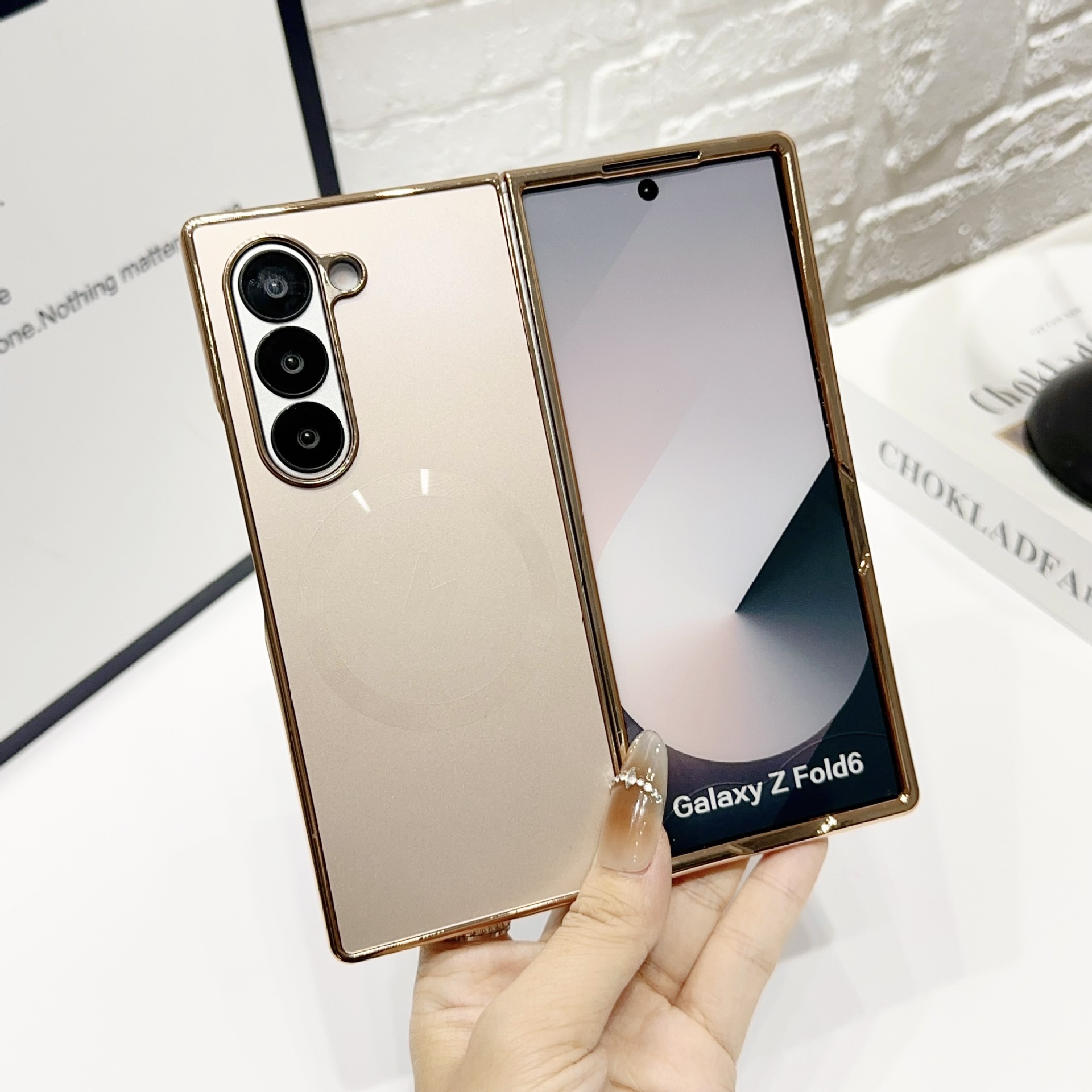 適用於三星Z Fold6/5/4/3電鍍磁吸亮膜保護殼