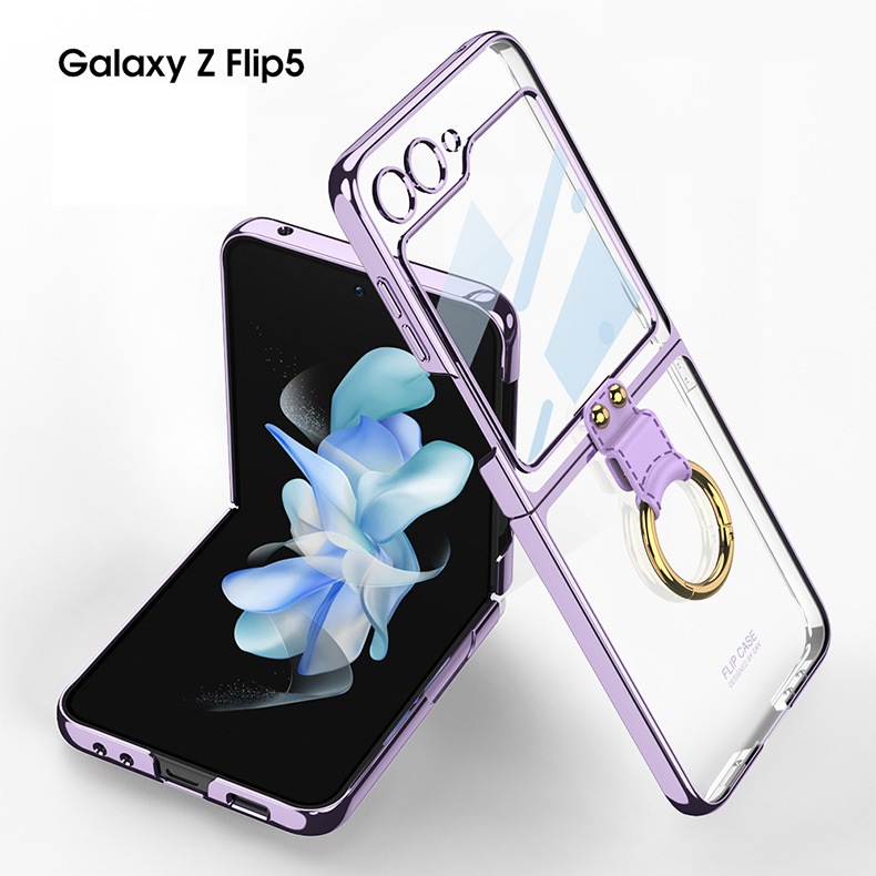 全新透明玻璃手機殼適用於三星 Galaxy Z Flip5/4/3 5G