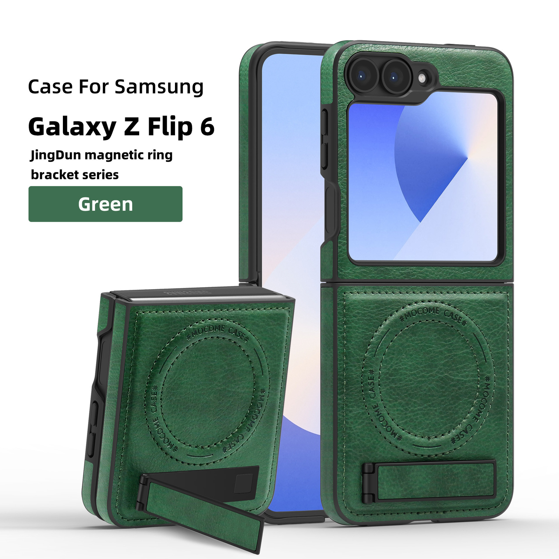 เคสป้องกันพับได้สำหรับ Samsung Z Flip6/5/4/3 รุ่นใหม่ พร้อมขาตั้งและระบบชาร์จไร้สายแบบแม่เหล็กในตัว