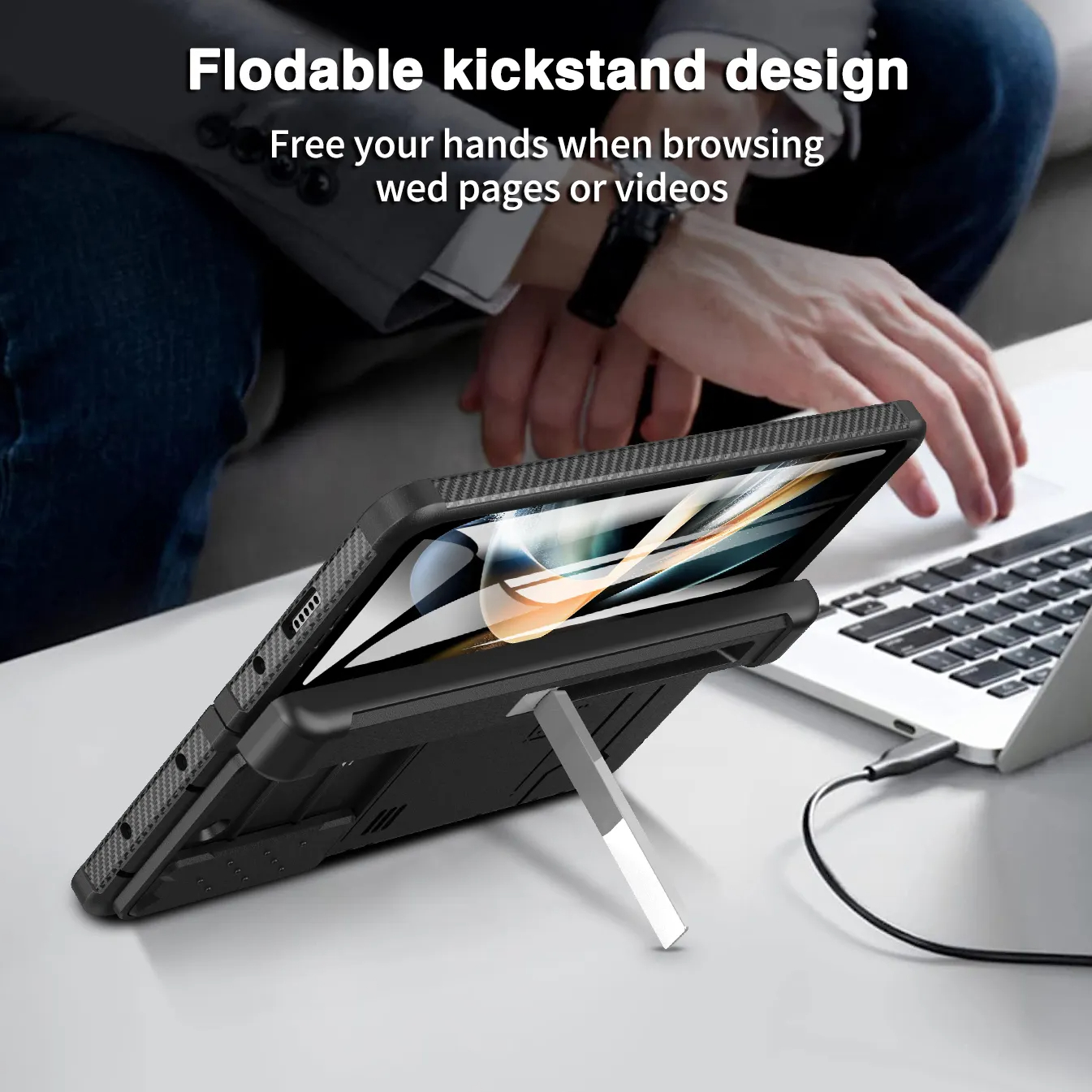 สำหรับ Samsung Z Fold5/4/3 บานพับผู้ถือเลนส์ครอบคลุมกรณีโทรศัพท์