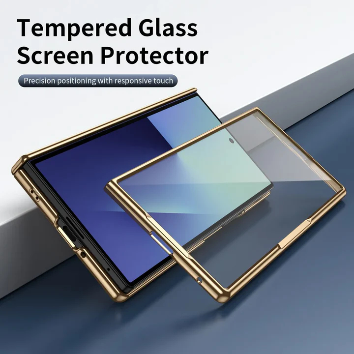 適用於三星Z Fold7/6/5/4/3新款素皮電鍍鉸鏈全包保護殼