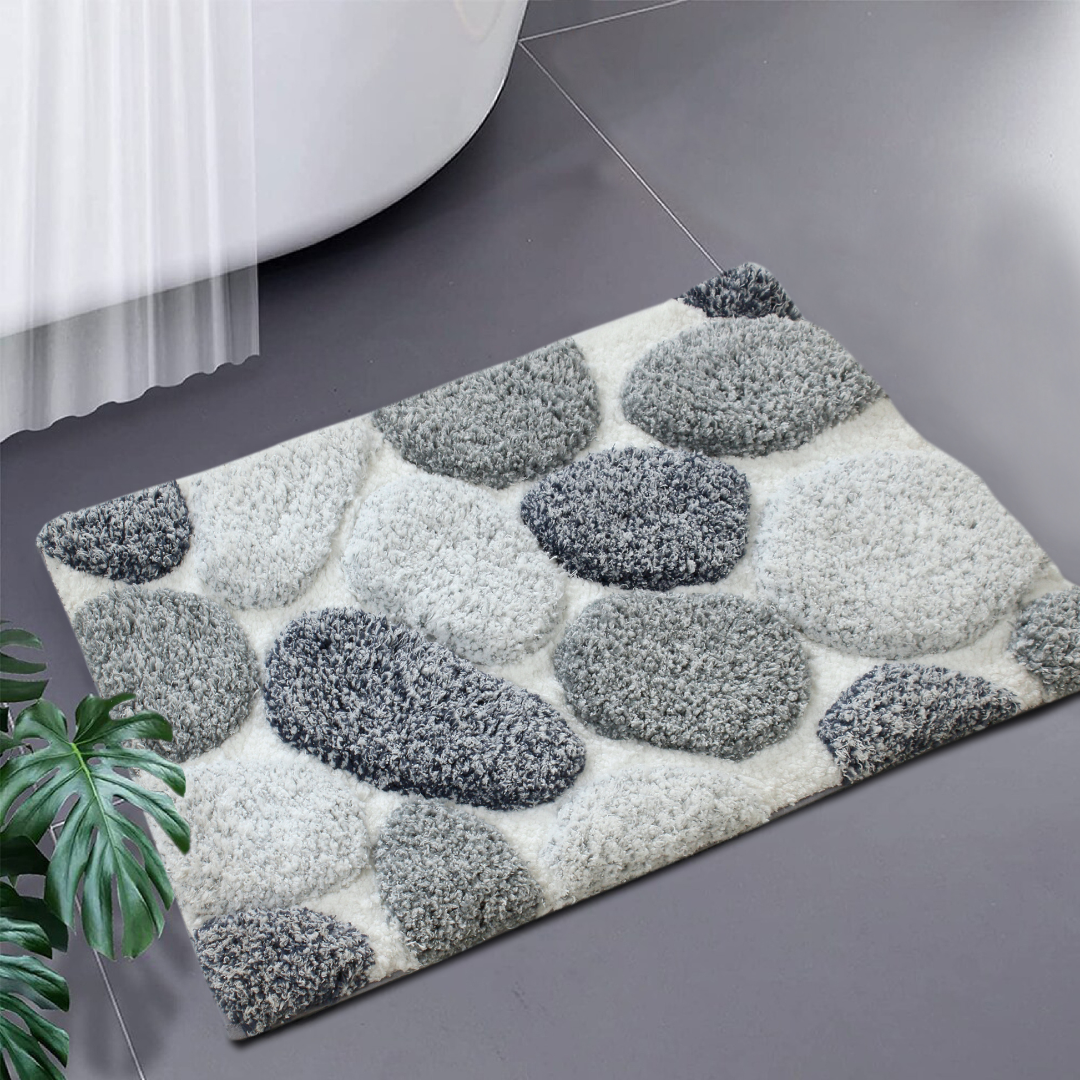 Pebble 3D Design Tufted Soft Pile Bathmat