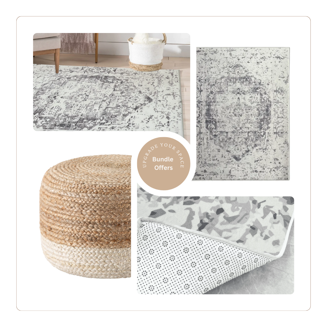 Urban Bohemian Comfort Set: Avino Memory Foam Tatami Mat & Ombre Jute Pouf