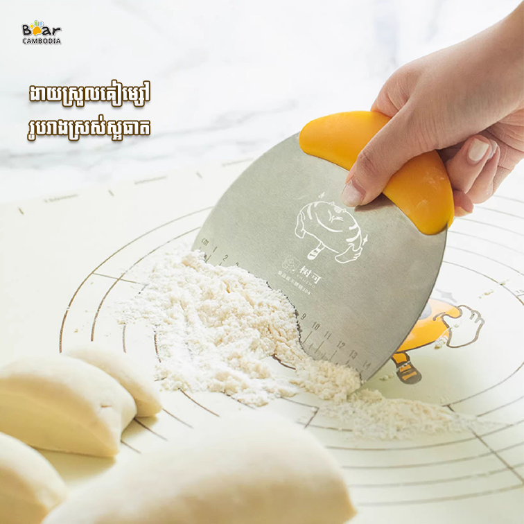SK Dough Cutter（SK ដែកអ៊ីណុកកាត់ម្សៅមិនជាប់ស្អិត）