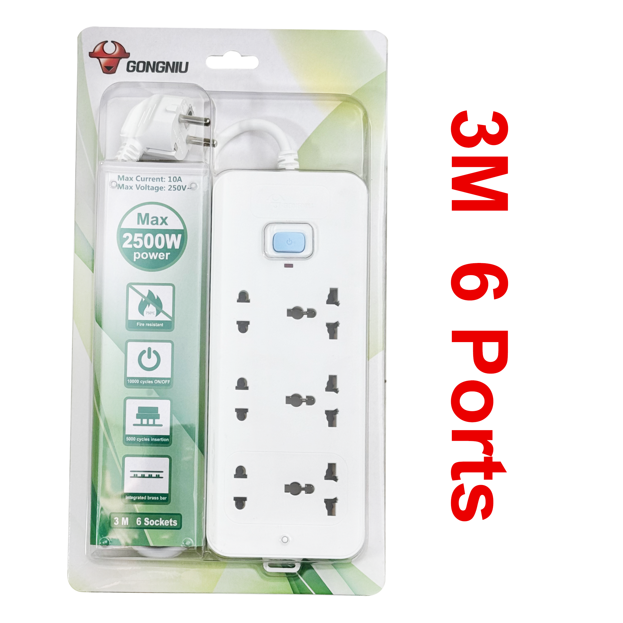 GONGNIU Adapter 6 Ports 3M