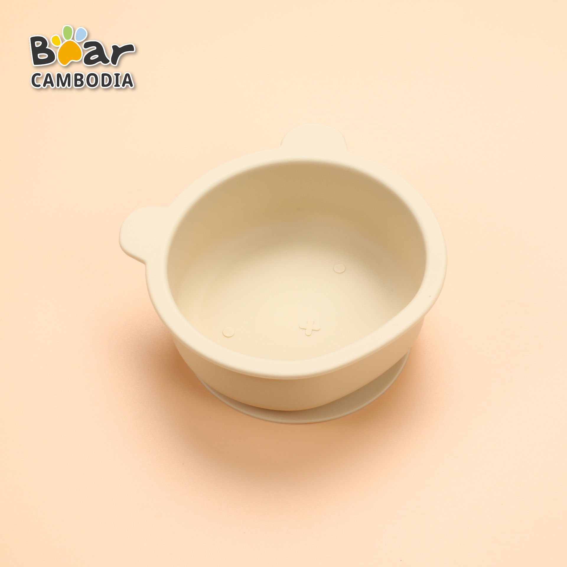KY Baby Silicone Suction Bowl - Cream (ចានទារកជ័រស៊ីលីកូន  - ពណ៌ក្រែម)
