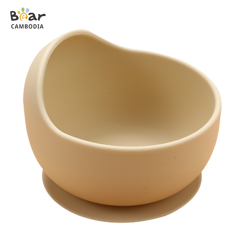 KY Baby Silicone Suction Bowl - Cream2 (ចានទារកជ័រស៊ីលីកូន  - ពណ៌ក្រែម)