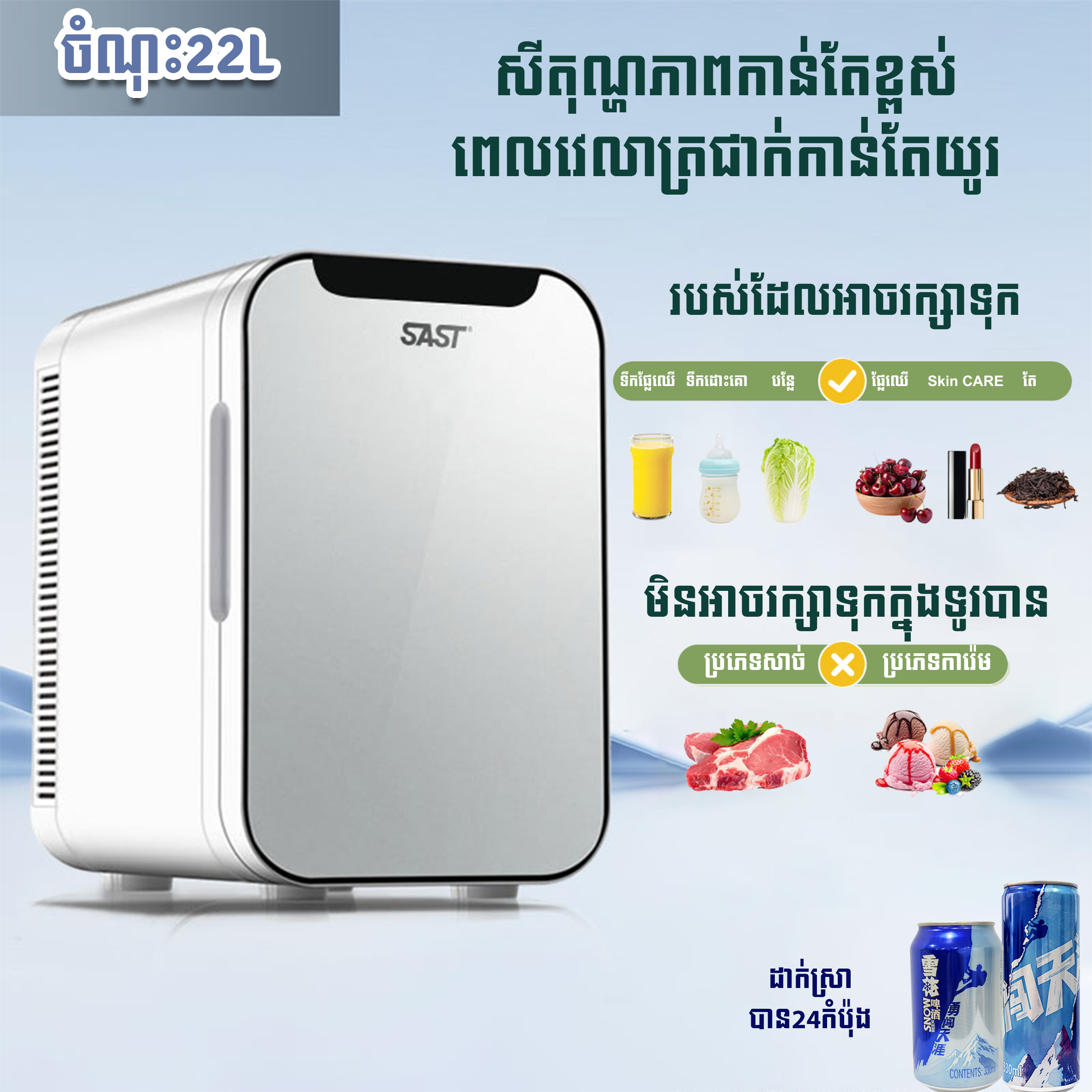ទូរទឹកកកខ្នាតតូច(SAST Mini Fridge)