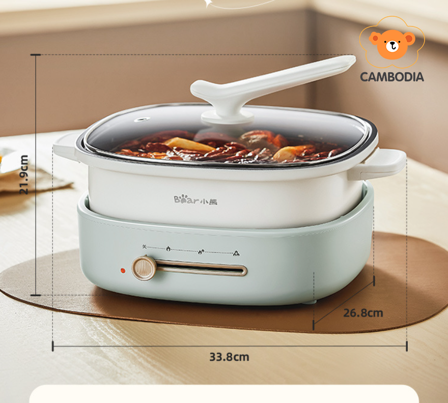 Bear Electric Hot Pot 4L 1500W EC-D40F3(ឆ្នាំងស៊ុបអគ្គិសនី 4L)