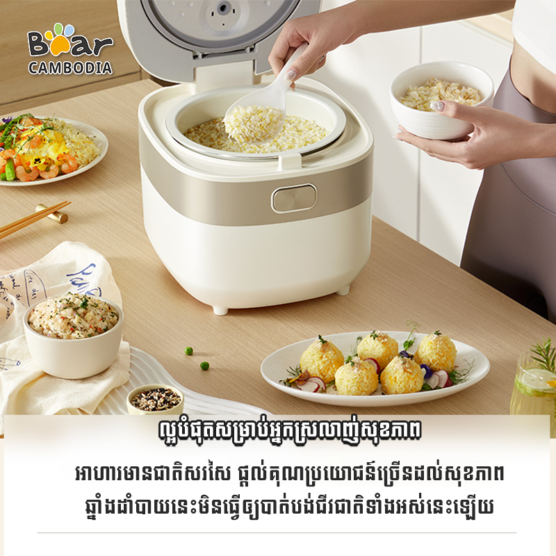 Bear Rice Cooker 4L RC-D40N1 (ឆ្នាំងដាំបាយអគ្គិសនី 4L)