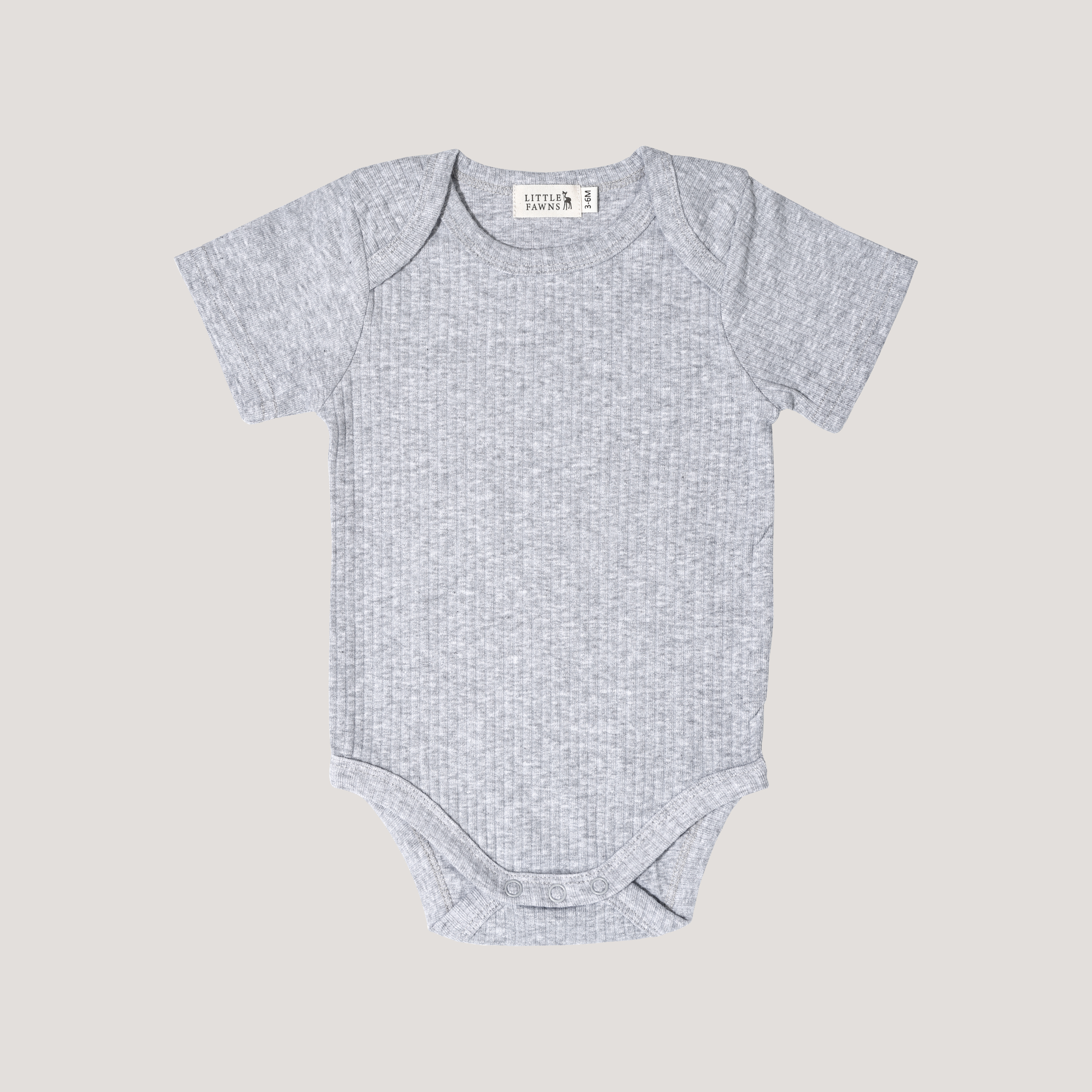 Ribbed Short Sleeve Romper Bundle (Dusty Pink, Winter White and Classic Grey)