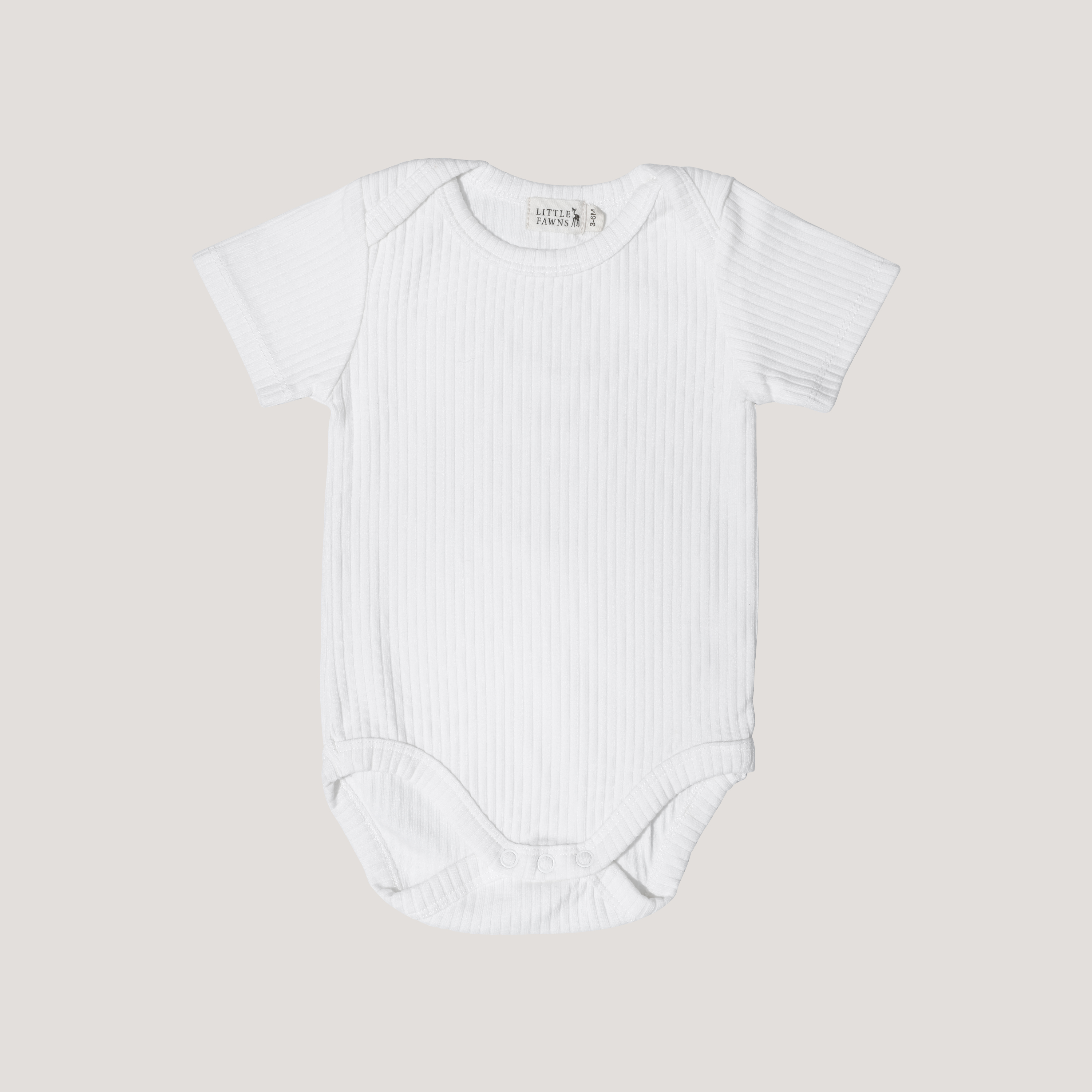 Ribbed Short Sleeve Romper in Winter White