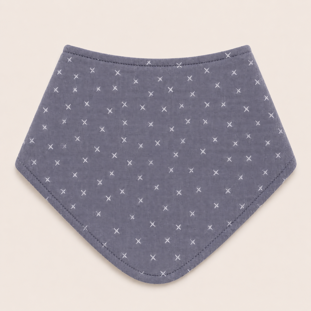Organic Cotton Bib in Pebble Grey Star