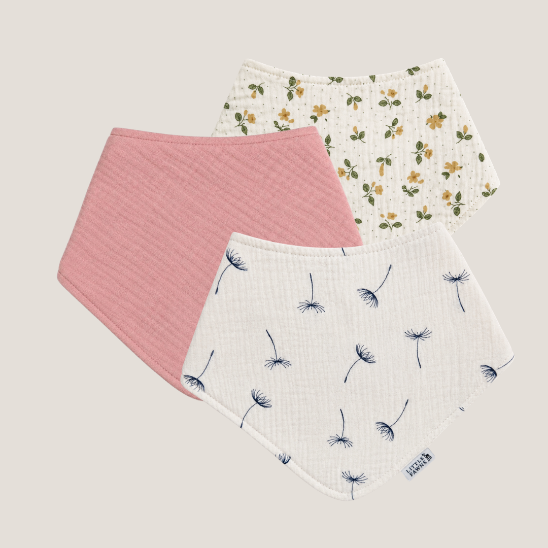 Spring Garden Bibs Bundle (Magnolia, Dandelion Vanilla, Dusty Pink)