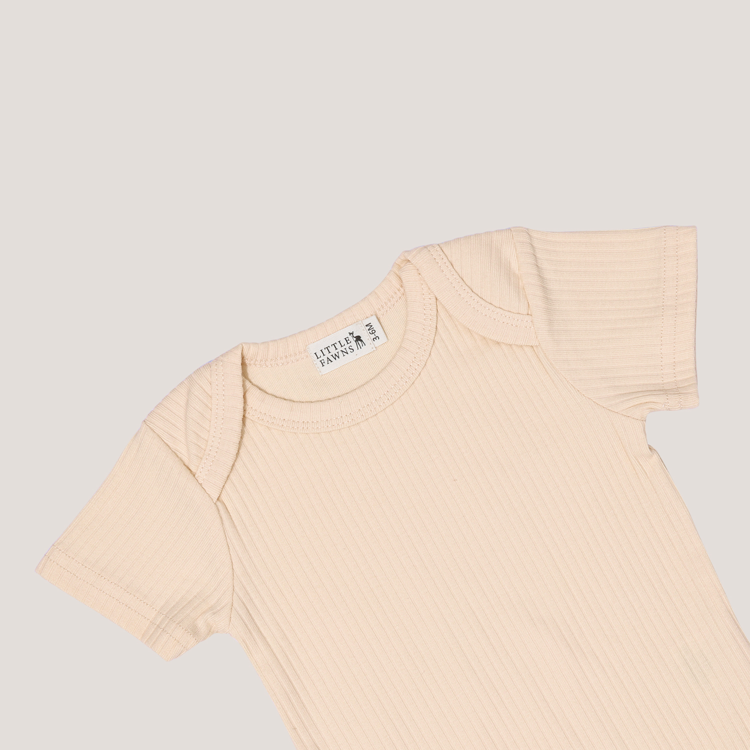 Ribbed Short Sleeve Romper in Daffodil