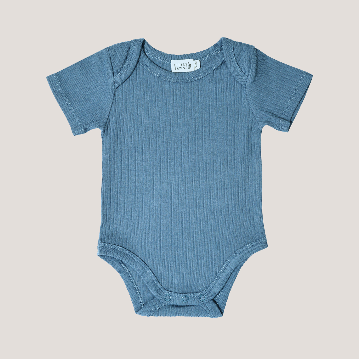 Ribbed Short Sleeve Romper in Emerald Blue
