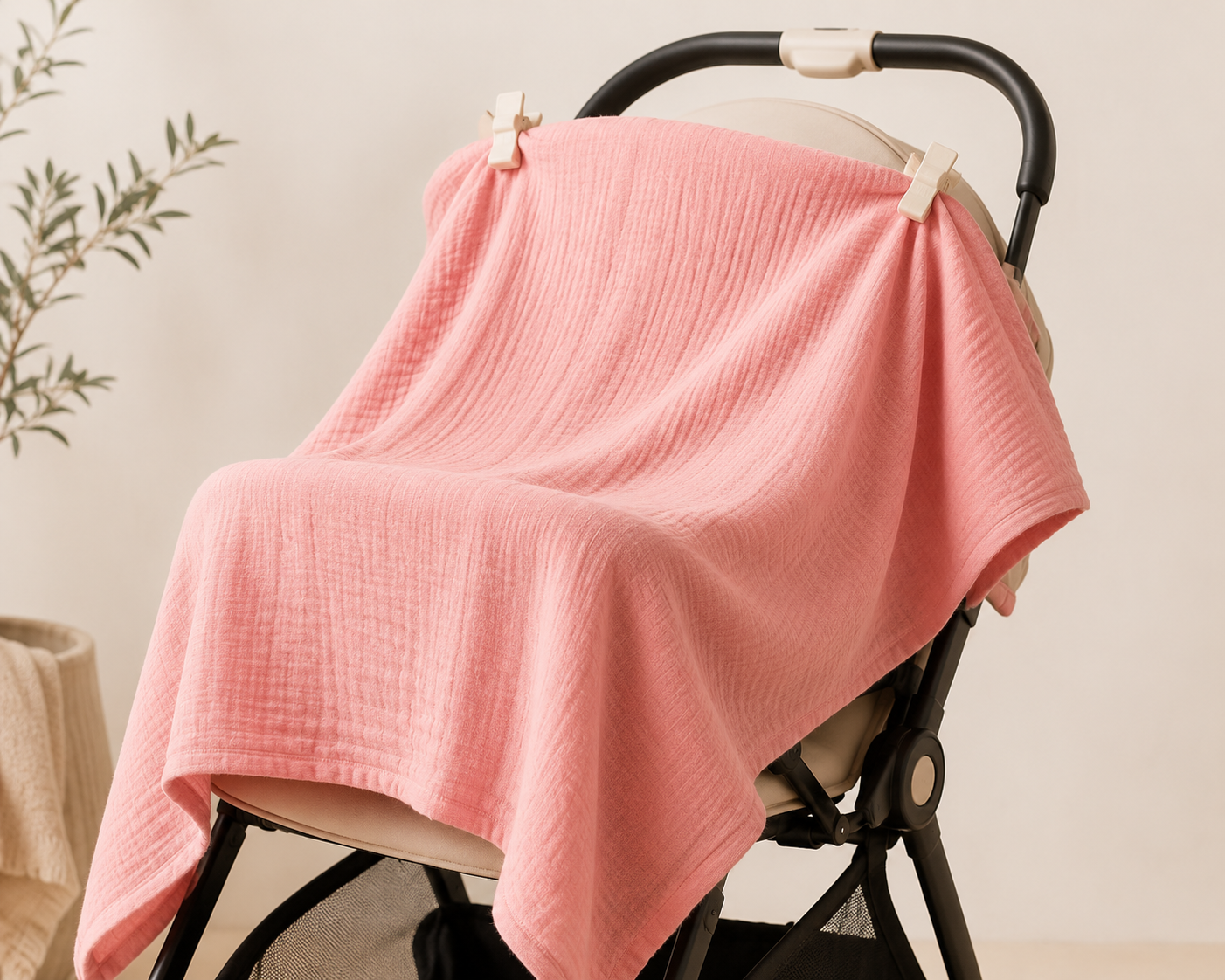 Organic Cotton Swaddle in Dusty Pink