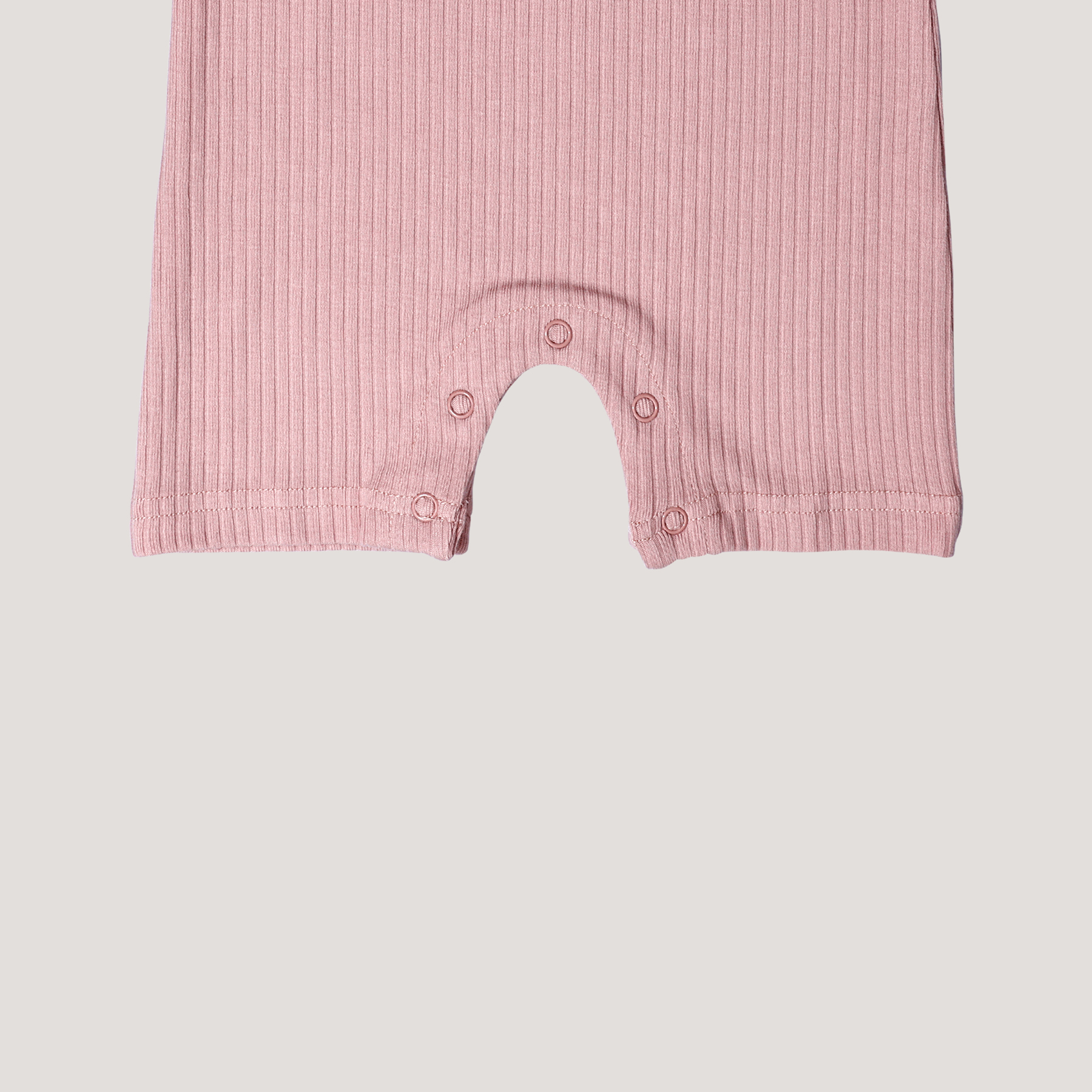 Ribbed Sleeveless Shorts Romper in Dusty pink