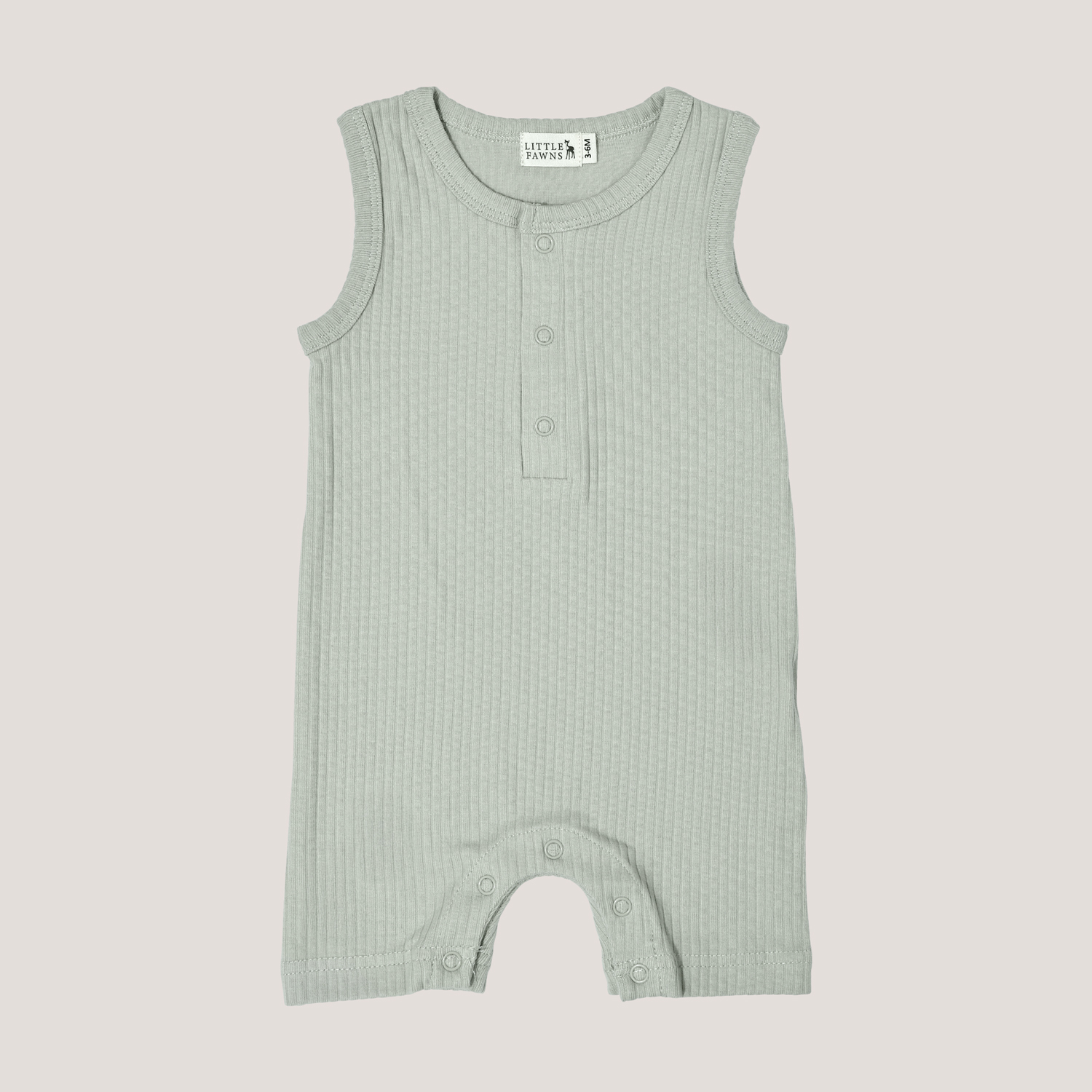 Ribbed Sleeveless Shorts Romper in Mint Green