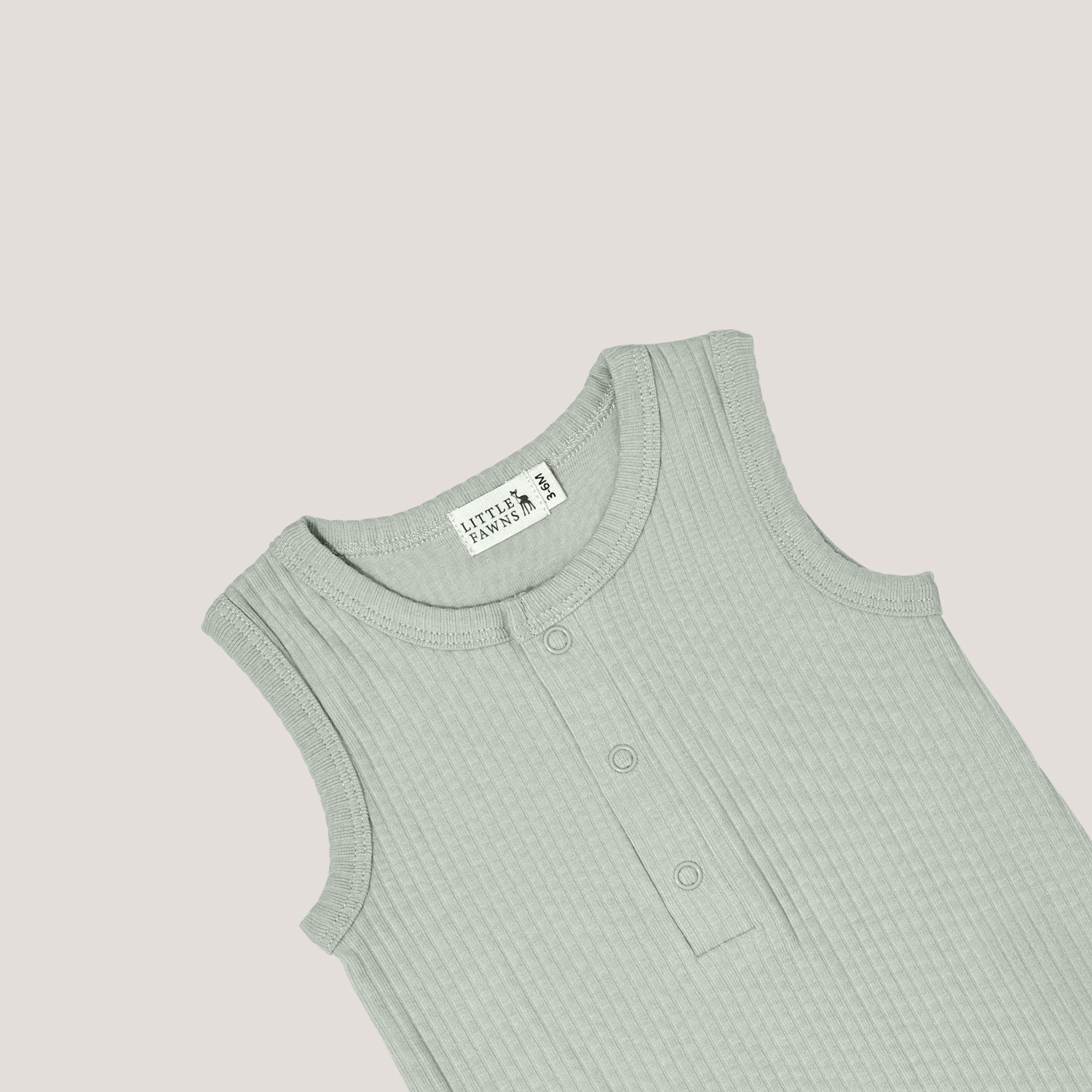 Ribbed Sleeveless Shorts Romper in Mint Green