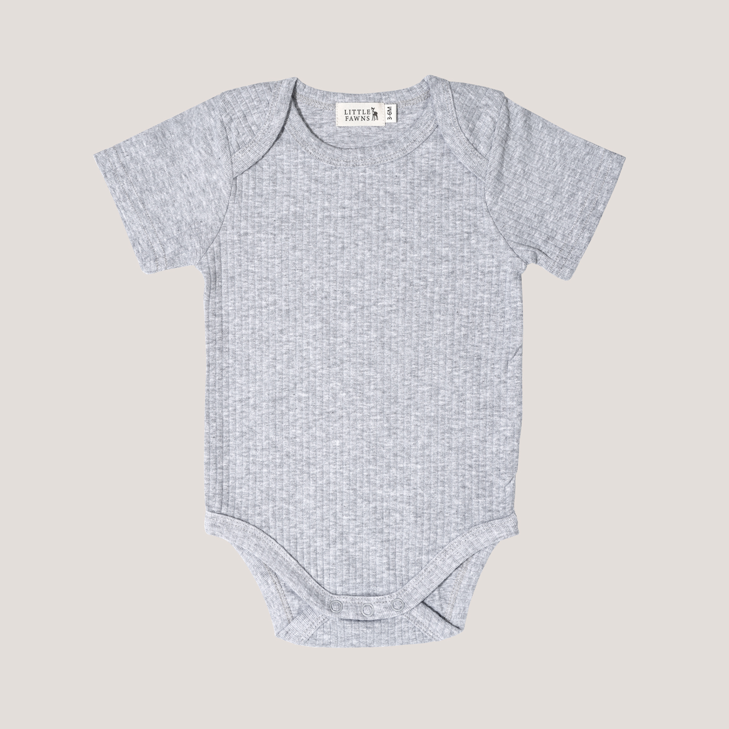Ribbed Short Sleeve Romper in Classic Grey