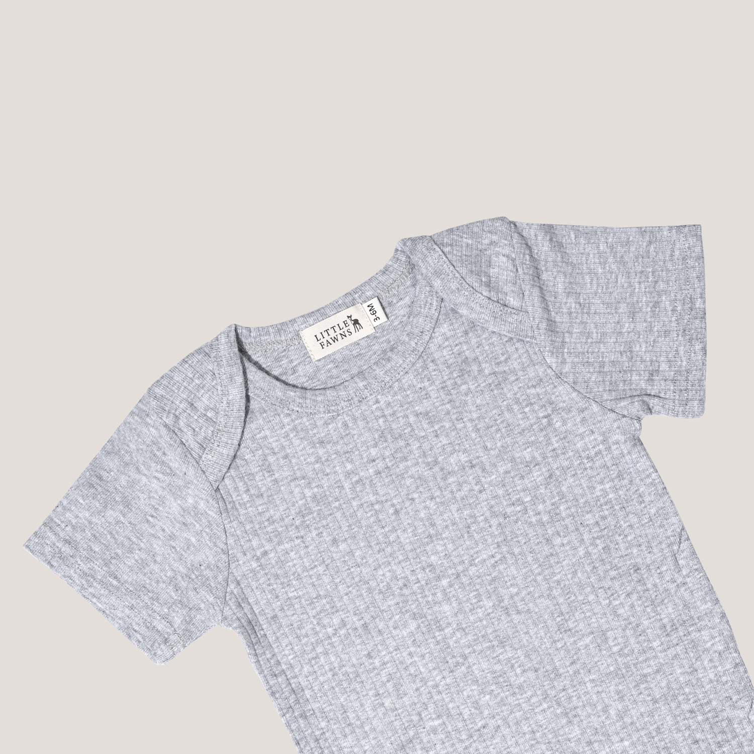 Ribbed Short Sleeve Romper in Classic Grey