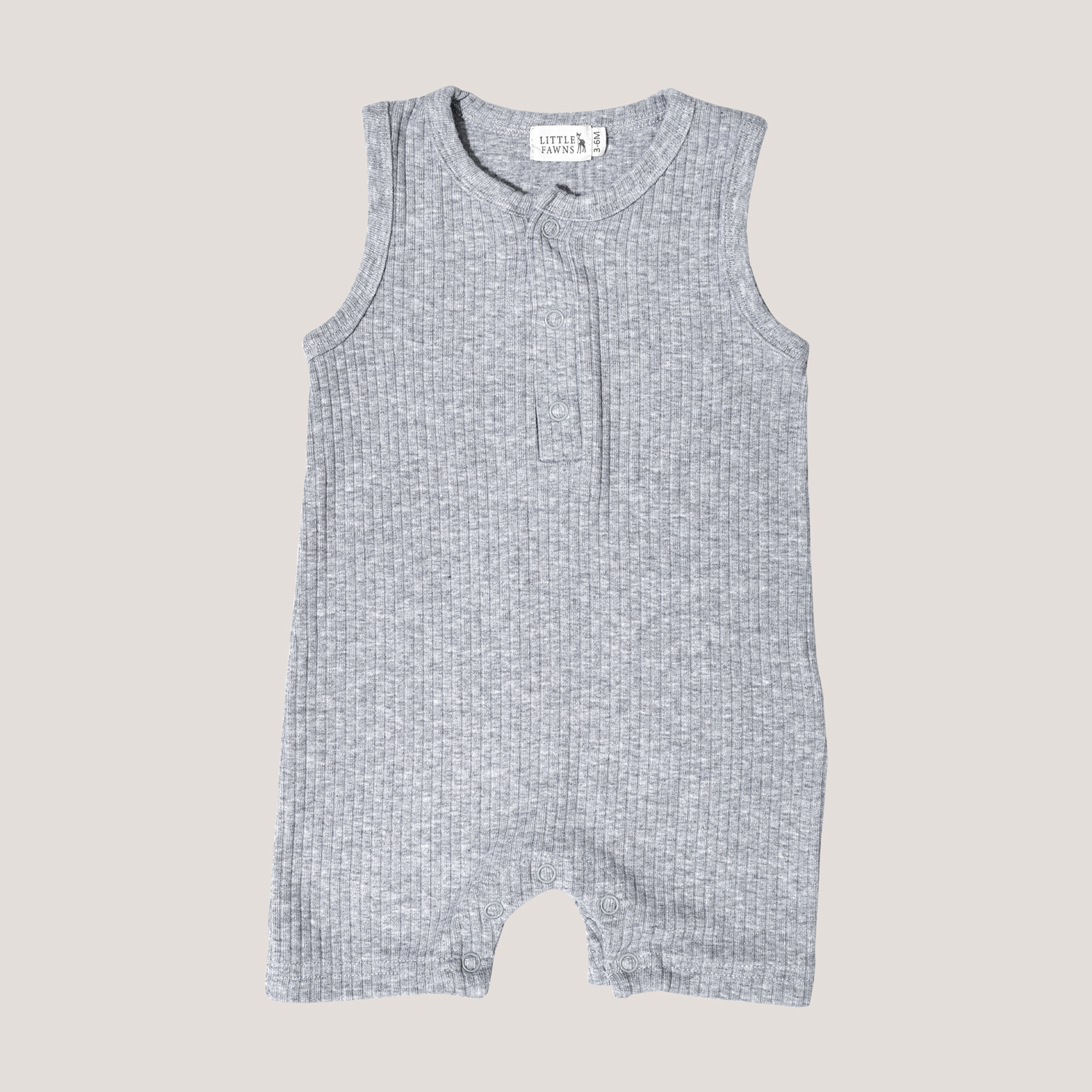 Ribbed Sleeveless Shorts Romper in Classic Grey
