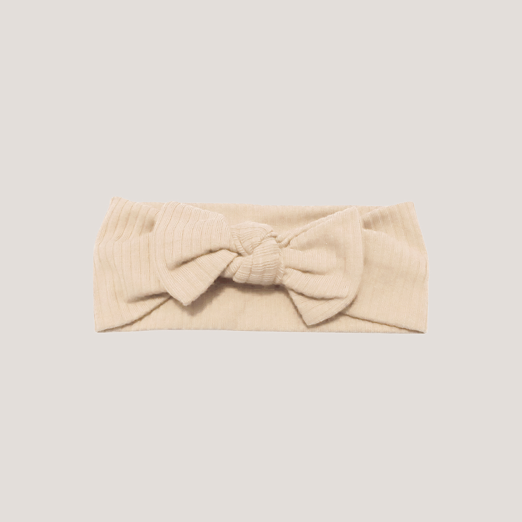 Ribbed Baby Bow Headband in Daffodil
