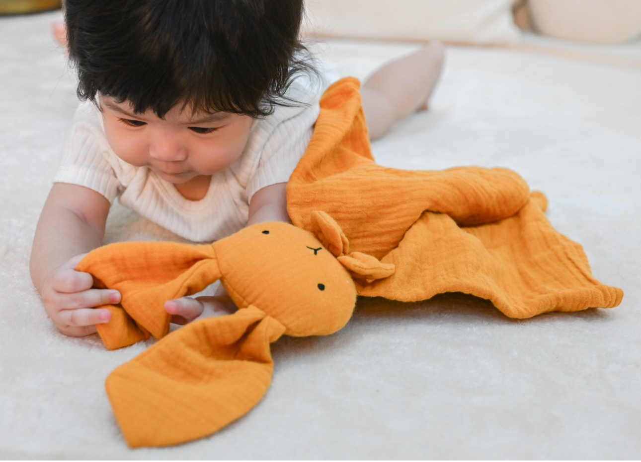 Snuggly Bunny Comforter & Ring Leaf Teether Bundle in Butterscotch