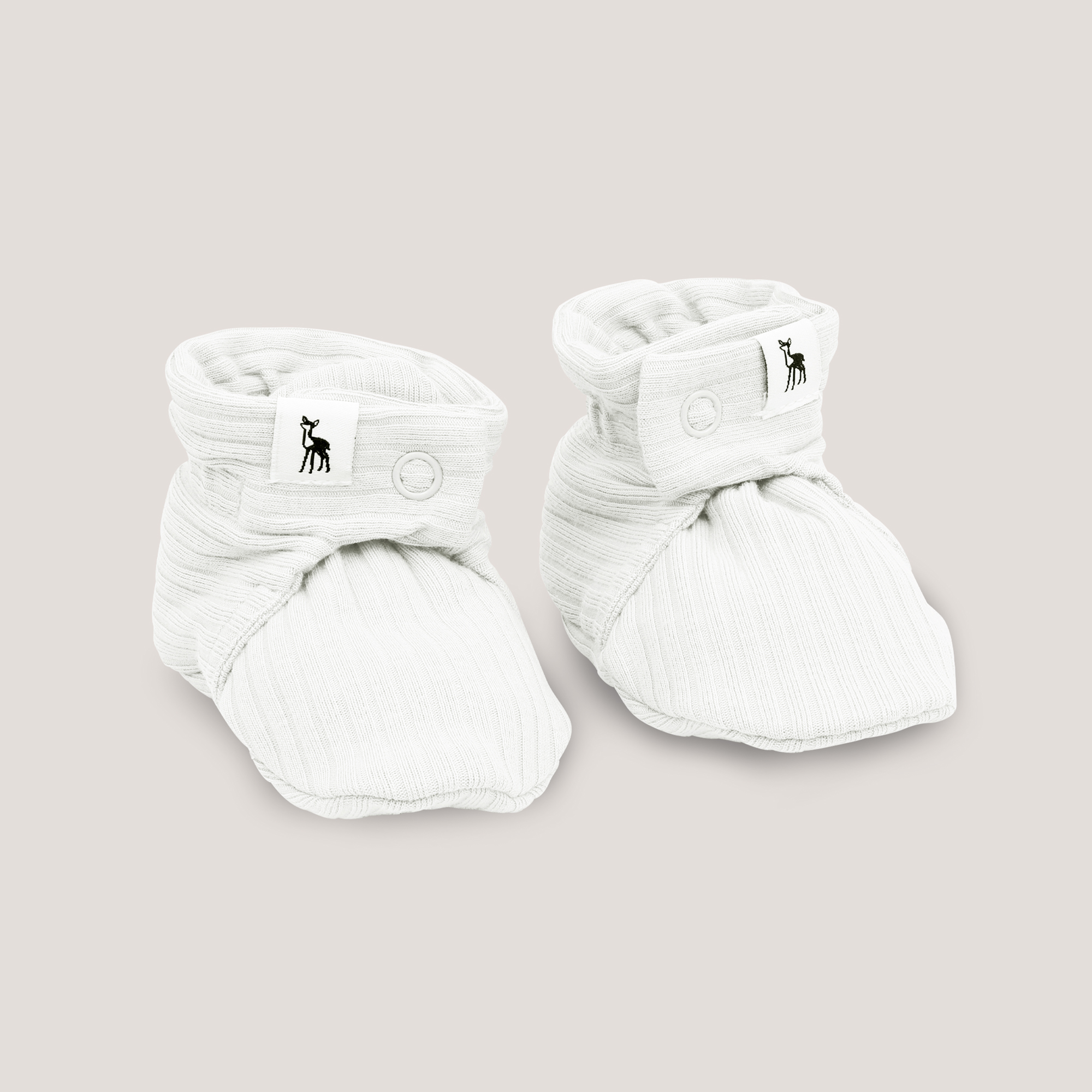 Ribbed Baby Booties in Winter White 