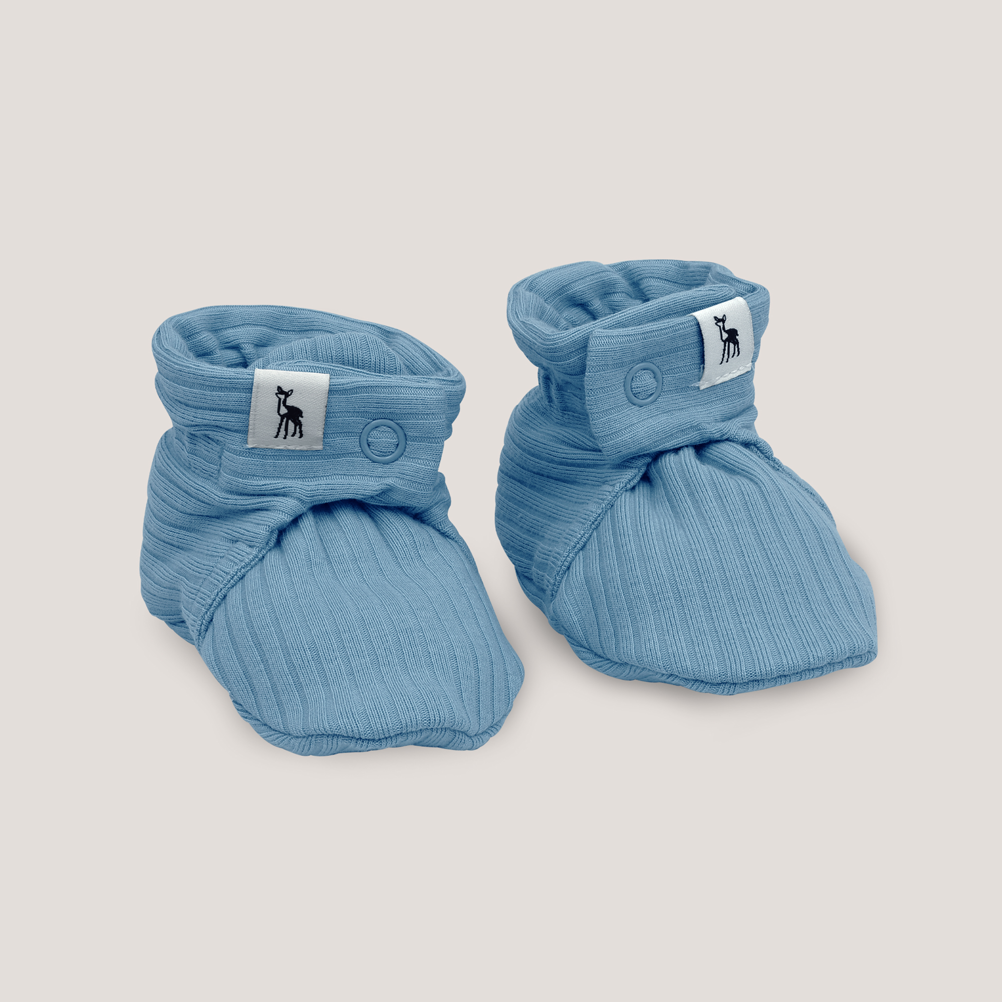 Ribbed Baby Booties in Emerald Blue 