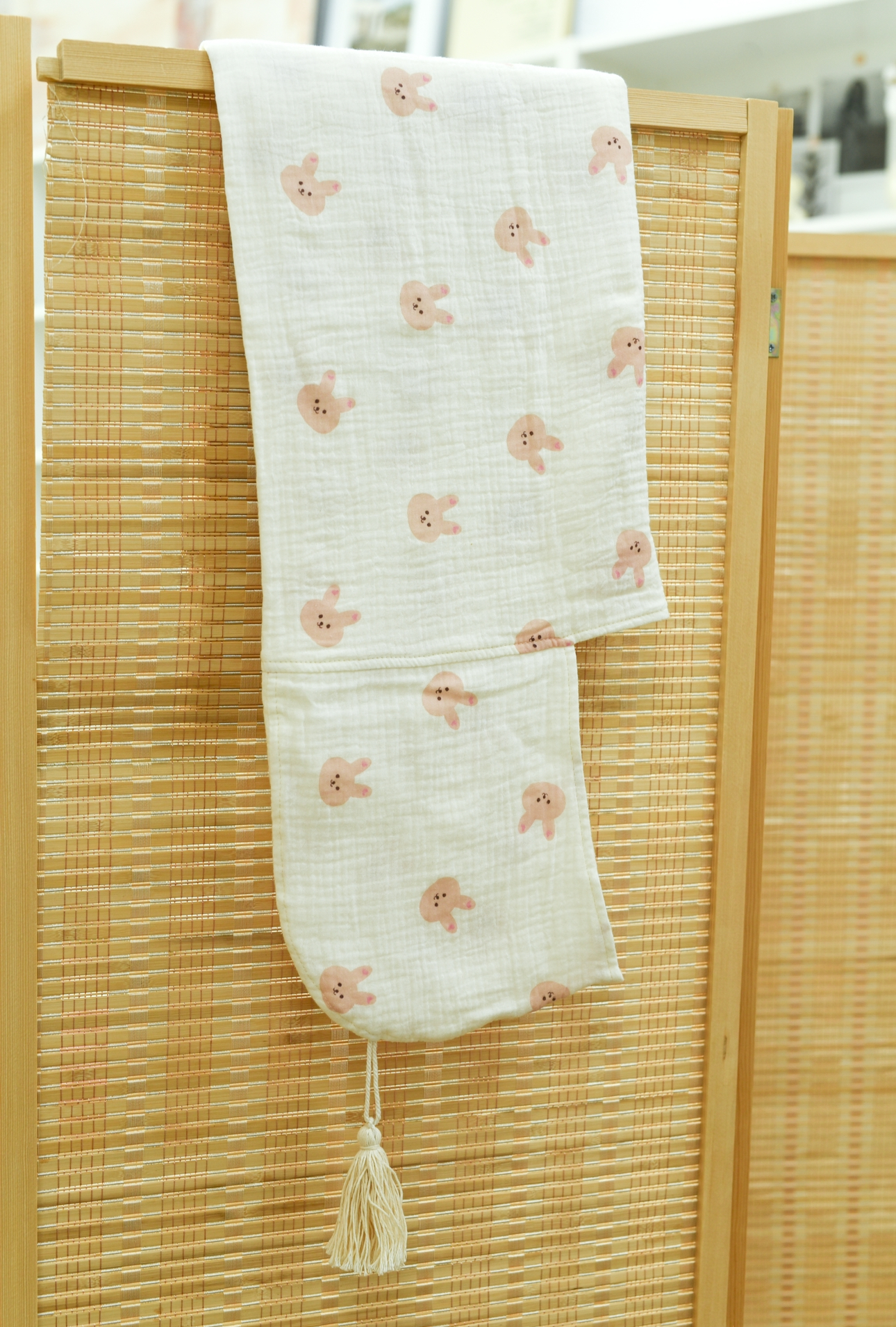 Organic Hooded Muslin Towel in Pink Miffy