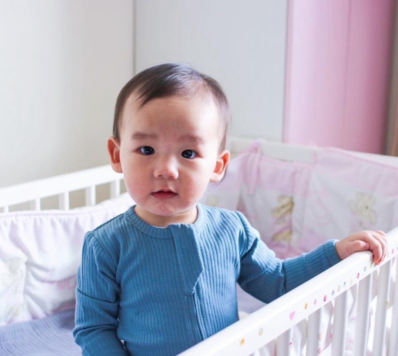 Ribbed Zip-Up Footed Sleepsuit in Emerald Blue