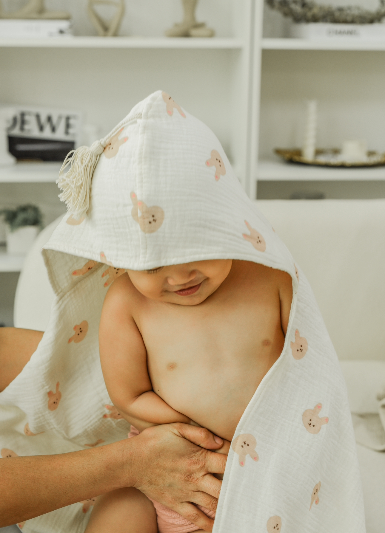 Pink Miffy Bundle ( Organic Hooded Muslin Towel & Sun Beansprout Husk