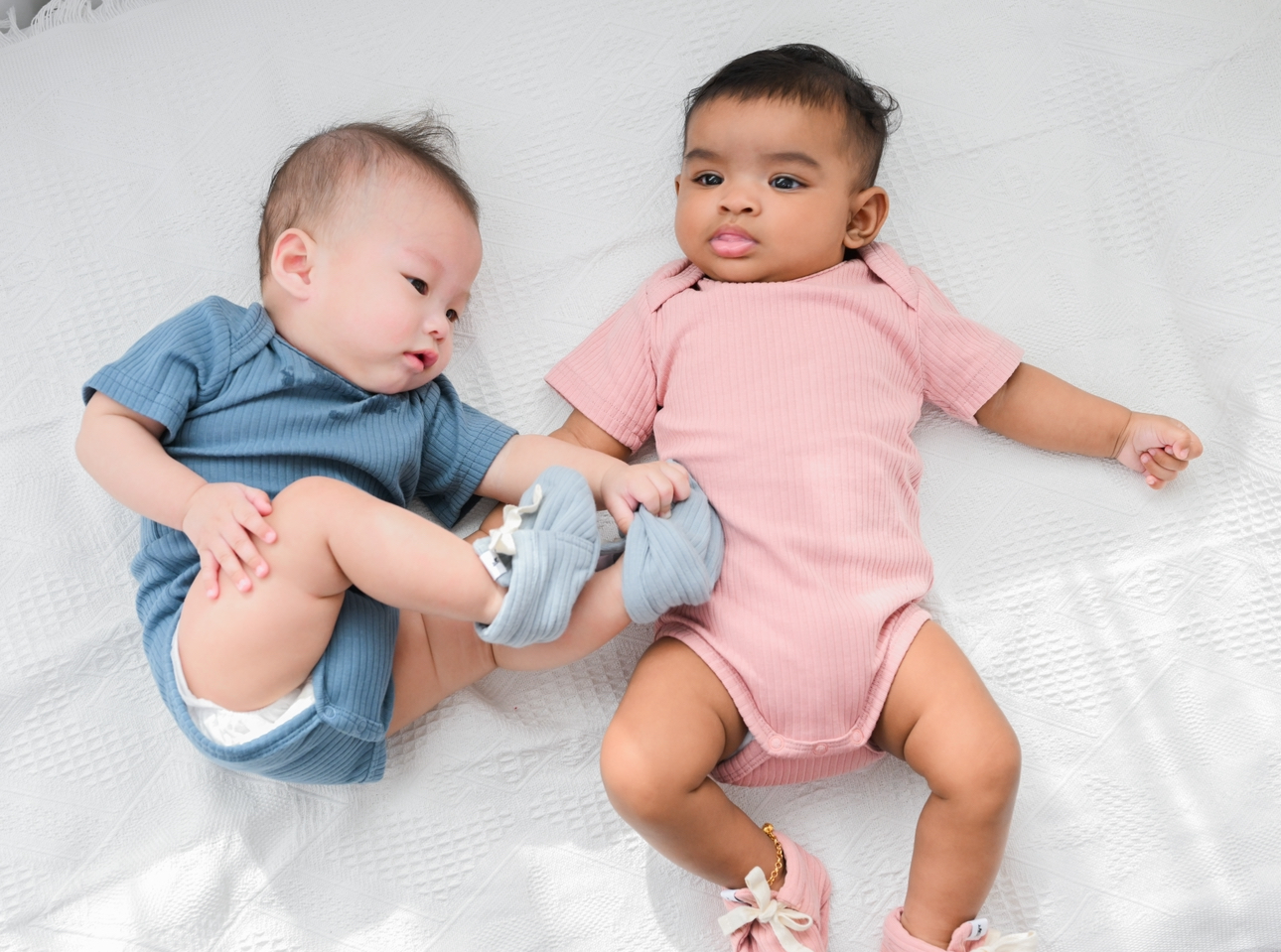 Ribbed Short Sleeve Romper in Dusty Pink