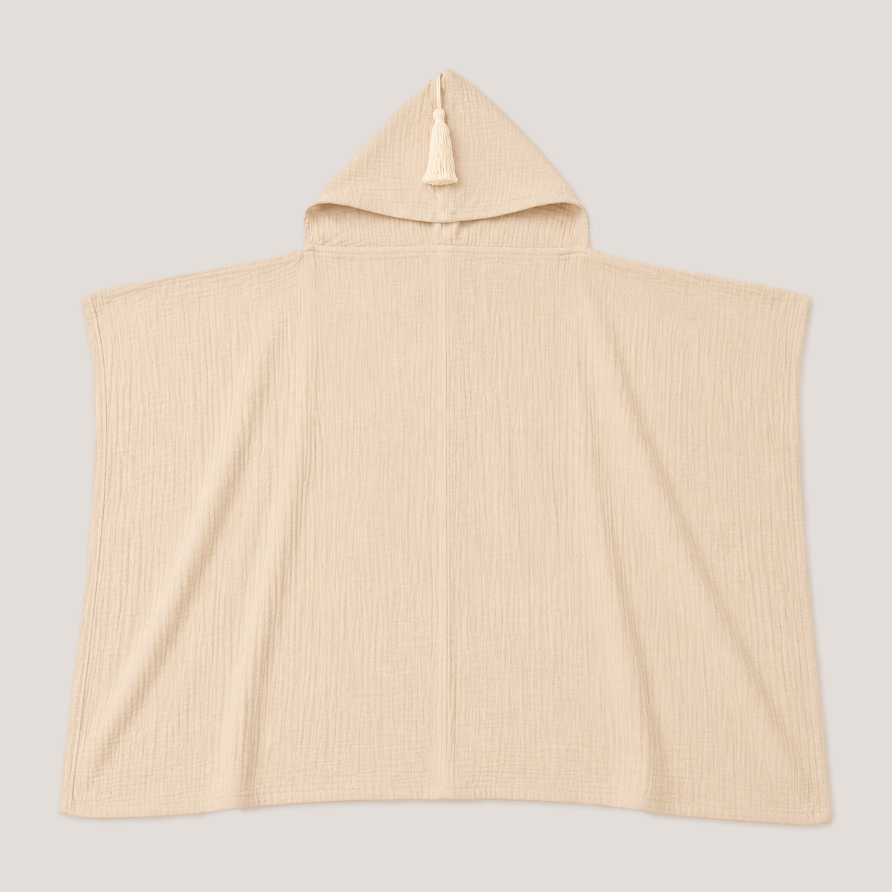 Organic Hooded Muslin Towel in Ivory Beige