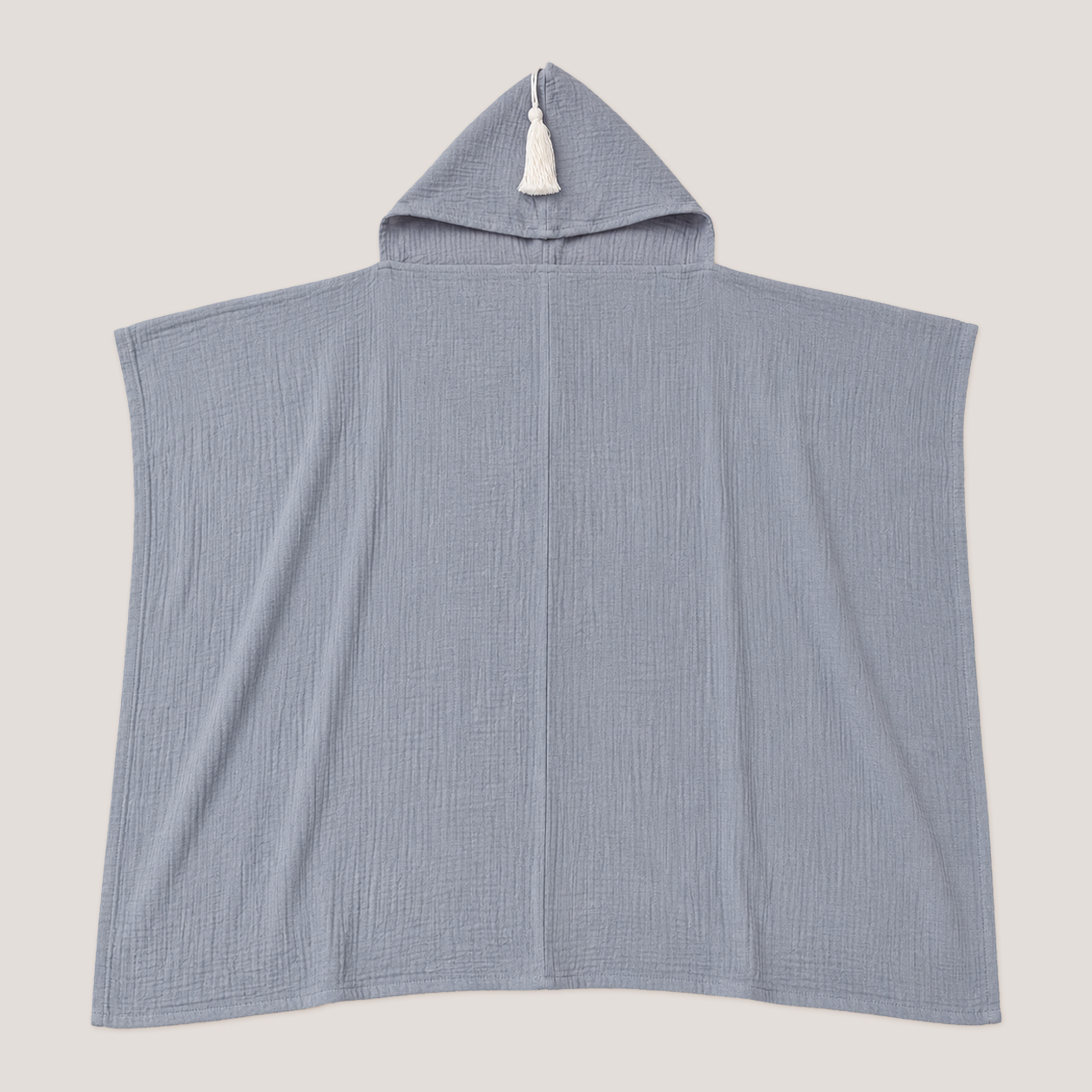 Organic Hooded Muslin Towel in Pebble Grey