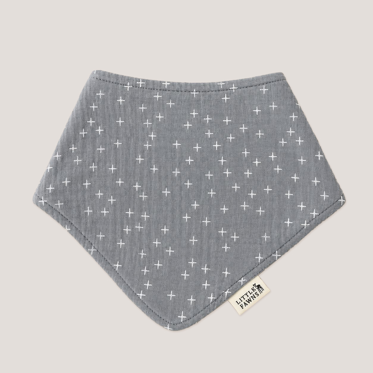 Organic Cotton Bib in Pebble Grey Star