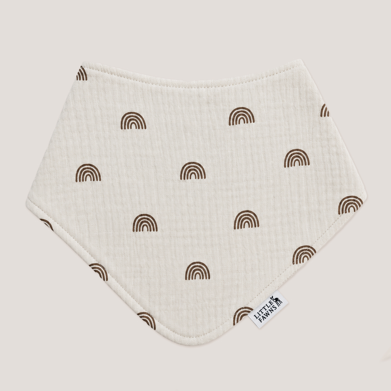 Organic Cotton Bib in Ivory Beige Rainbow