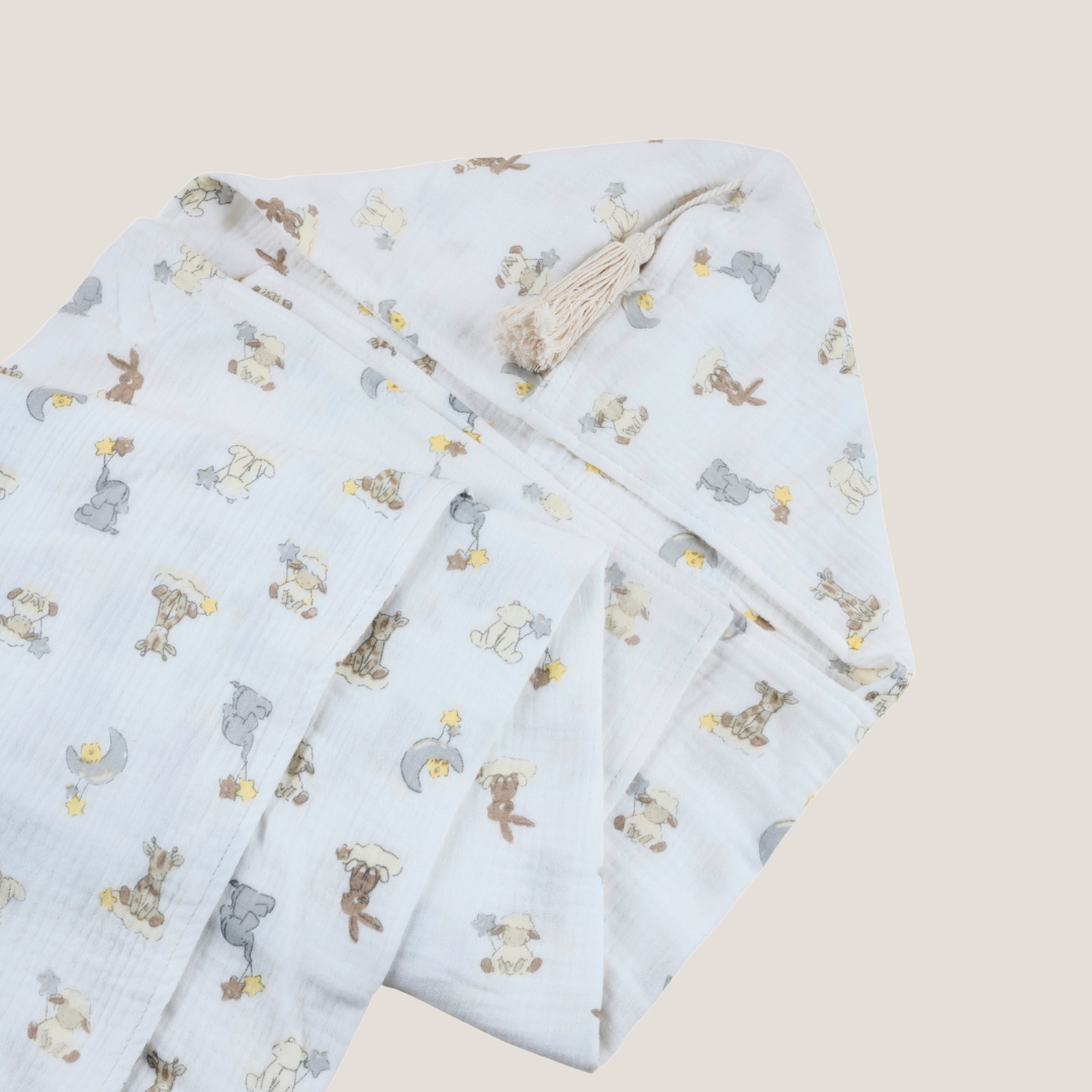 Organic Hooded Muslin Towel in Dreamland