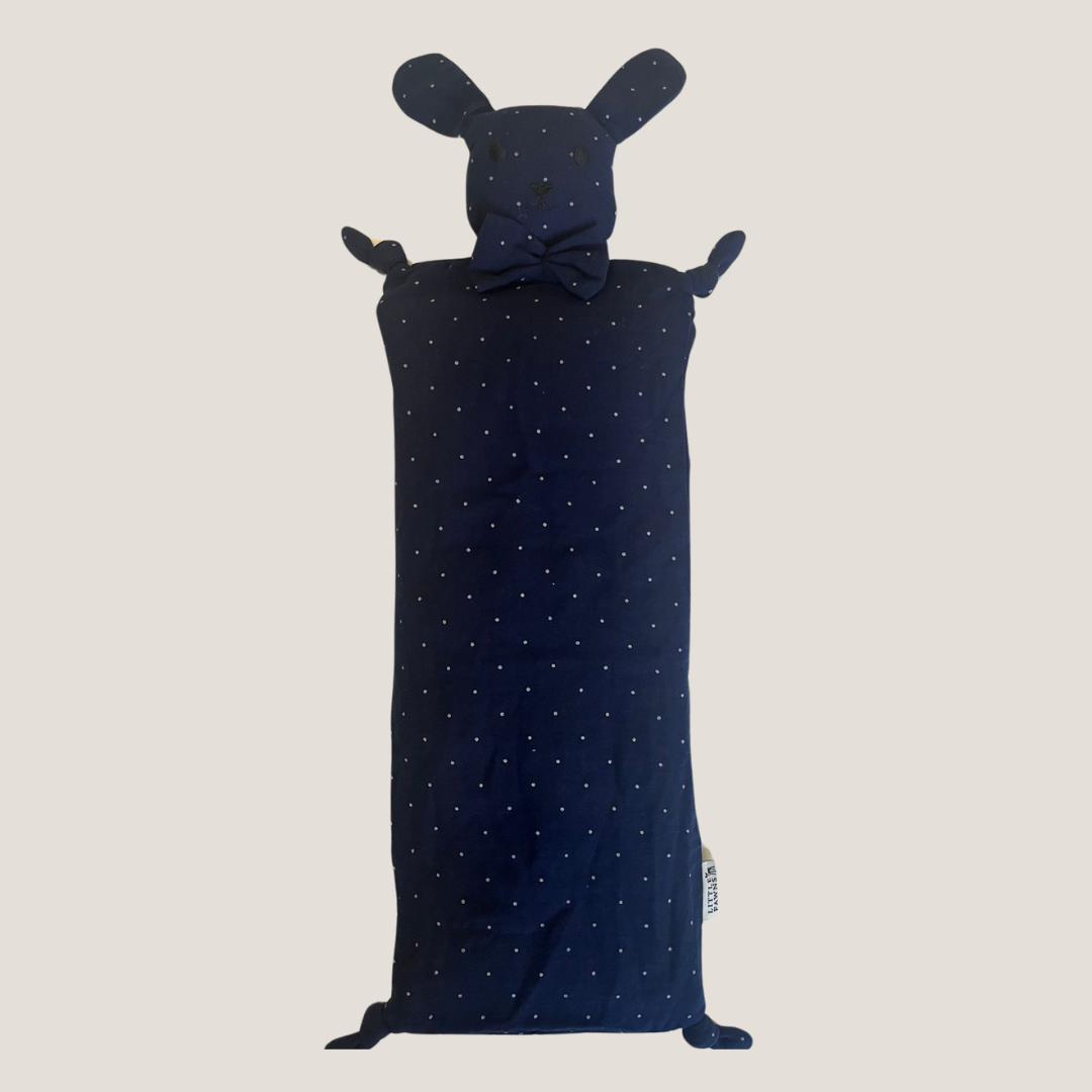 Snuggly Puppy Beansprout Husk Pillow in Midnight Blue
