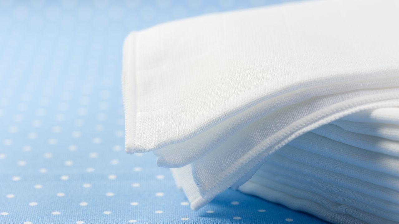 Stacked of clean and high-quality fabrics