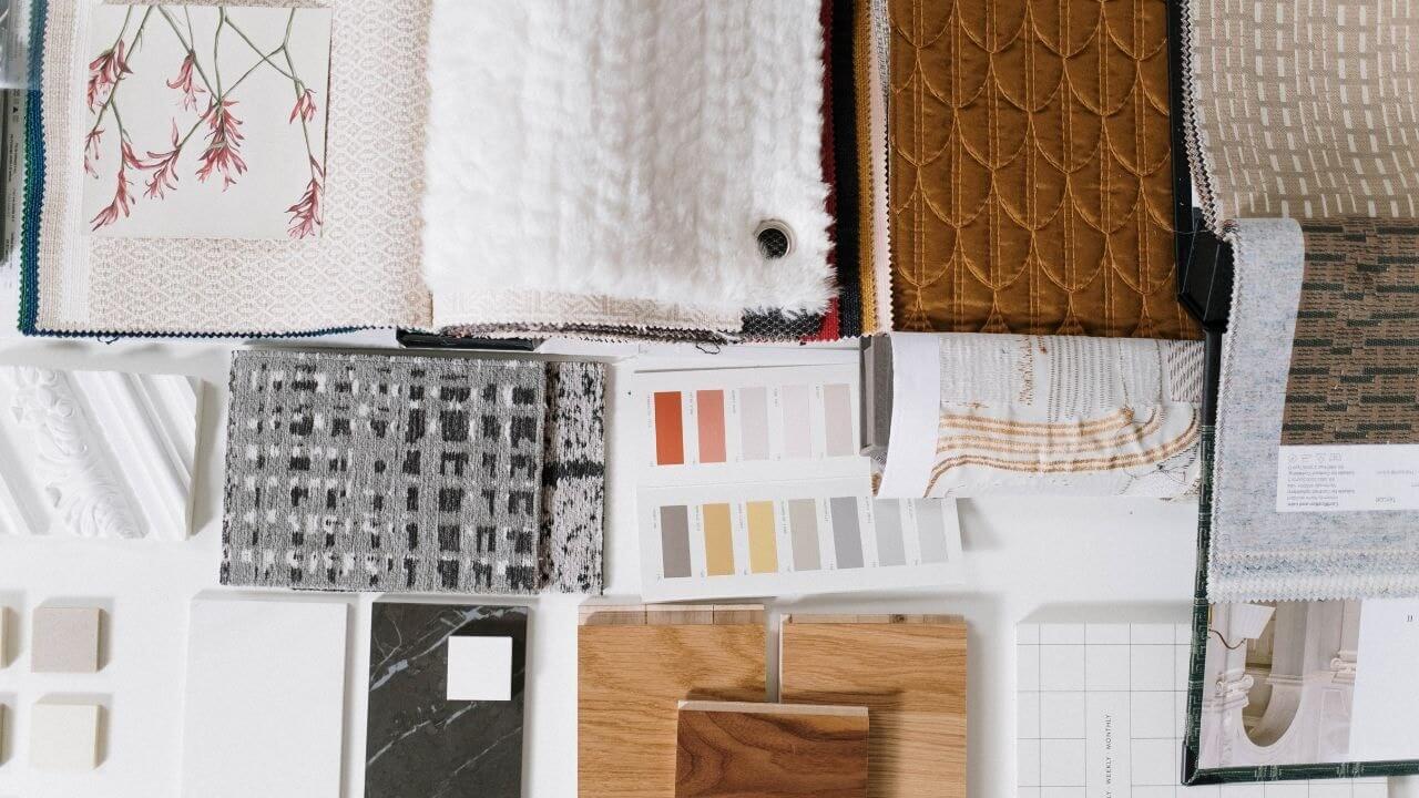 Sets of different fabrics for baby clothes