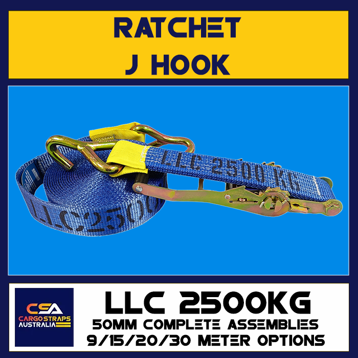 CSA Ratchet 50mm J Hook LLC2500KGS 9Meters