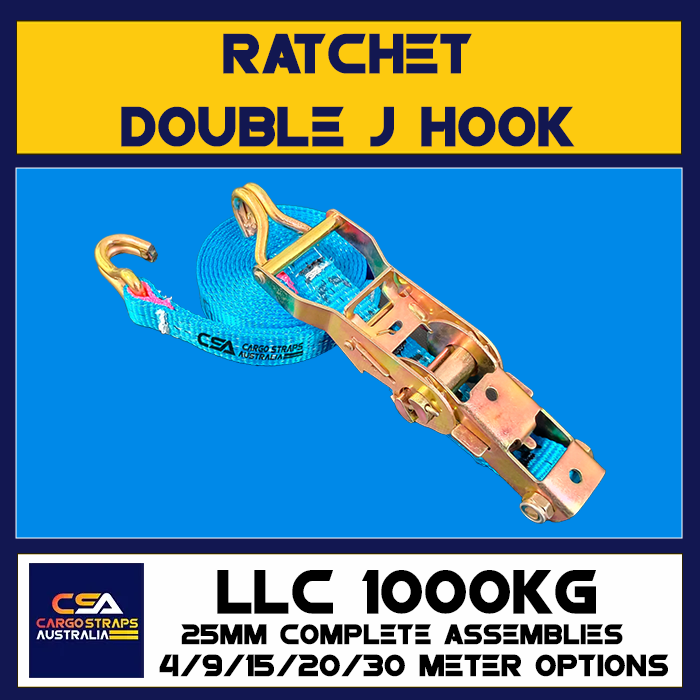 CSA Ratchet 25mm Double J Hook LLC1000kgs