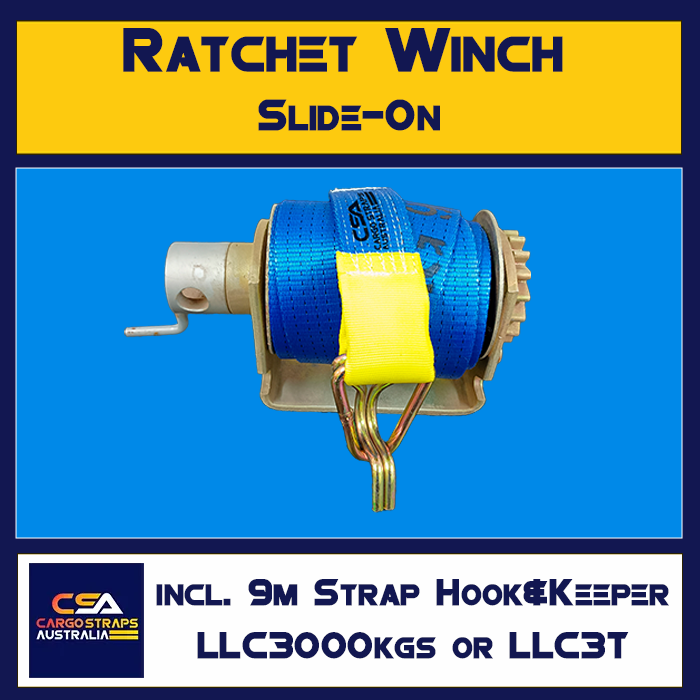 CSA Ratchet Winch Slide-On LLC3000kg (LLC3T) with Winch Strap
