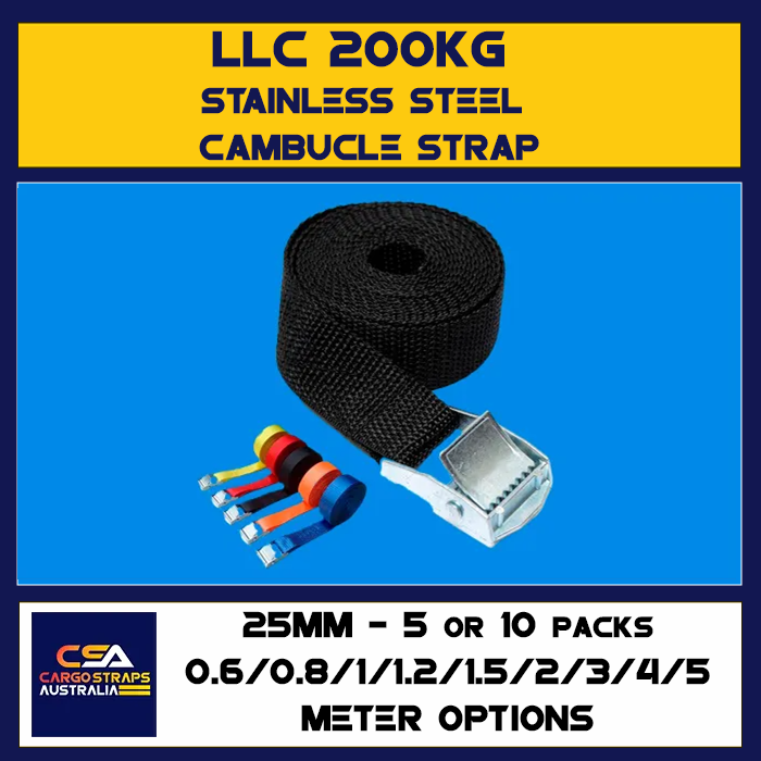 CSA 25mm STAINLESS STEEL CAMBUCKLE STRAP LLC600KG Packs